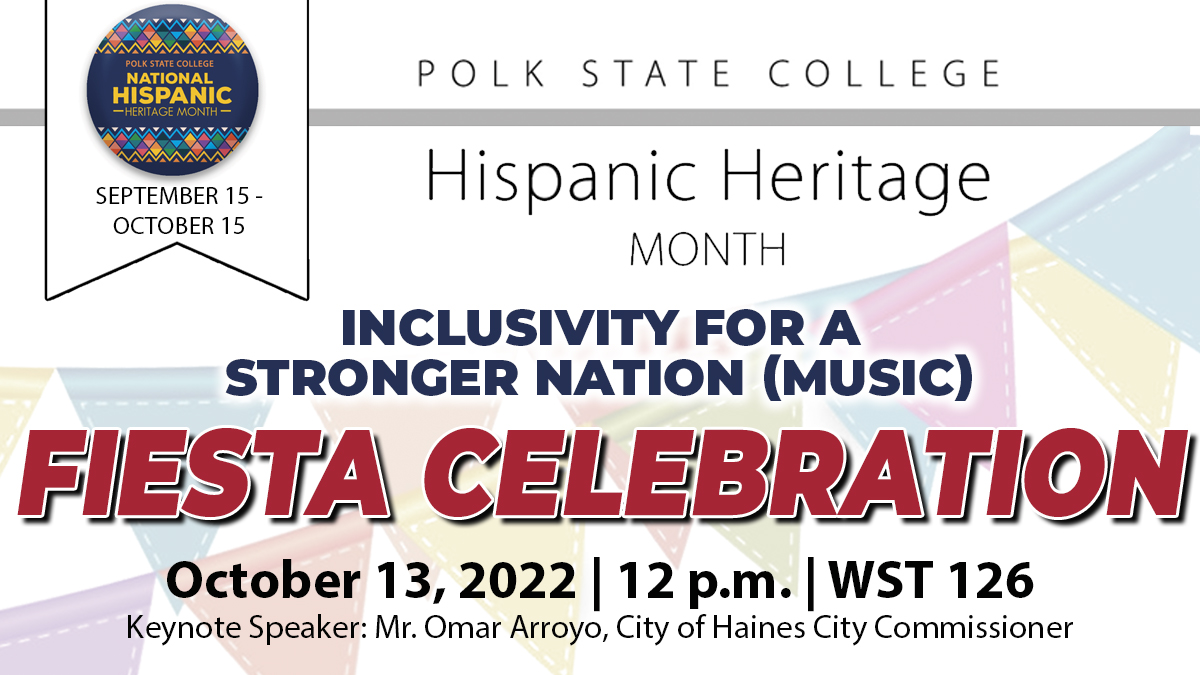 PolkState's tweet photo. Come out and celebrate Hispanic Heritage Month as we conclude this year's activities! Thank you to everyone who has participated throughout the month and who made the first year back in person possible — #SomosPolk! https://t.co/Xsu4aaq3Zz