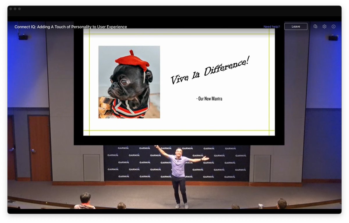 douglasr's tweet photo. Hey, look! It's @nicreations getting excited and speaking français about a new, upcoming #MonkeyC feature for the @Garmin #ConnectIQ development platform. https://t.co/4KEh0gN7D0