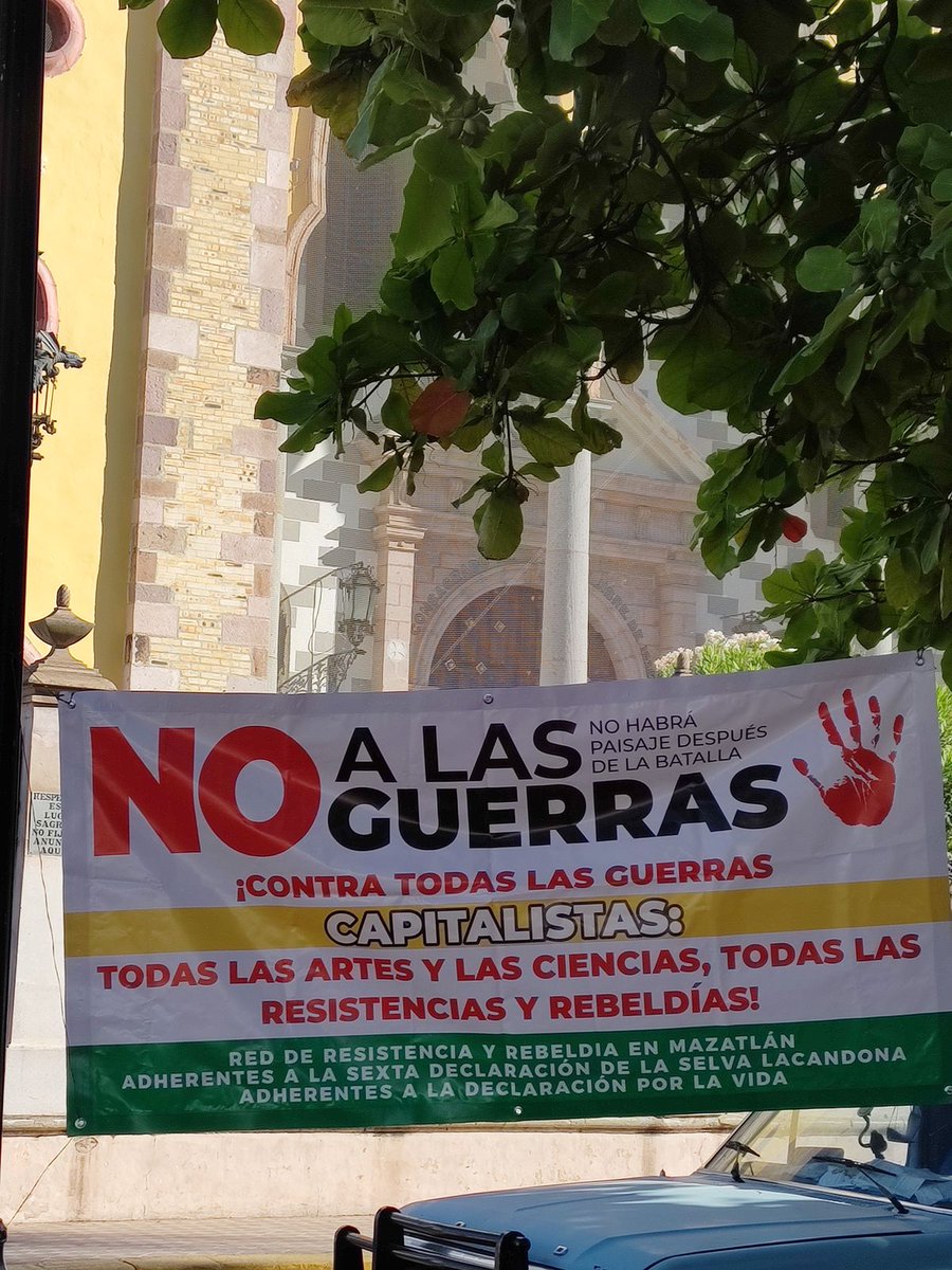 RT CNI_Mexico En el marco de la Acción Global contra la Militarización y guerra capitalista y patriarcal.

Imagenes de la actividad en Mazatlán, Sinaloa
#EZLNnoEstánSolos

#AltoALaGuerraContraElEZLN

#FueraParamilitaresDeTerritorioZapatista

#VsLaGuerraC…