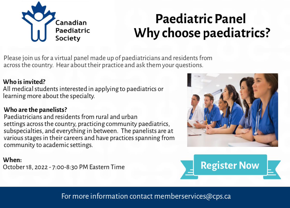 Steph Hosang (@stephhosang) on Twitter photo Friends interested in paediatrics... Join our <a href="/CanPaedSociety/">Canadian Paediatric Society</a> panel next week to hear from paediatric residents and paediatricians from across the country. Register today! Friends interested in paediatrics... Join our <a href="/CanPaedSociety/">Canadian Paediatric Society</a> panel next week to hear from paediatric residents and paediatricians from across the country. Register today!