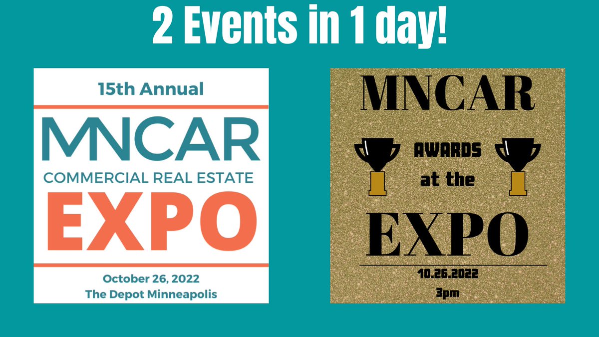 2 weeks from today is MNCAR'S Expo + Awards. Be sure to register before the price increase. The largest #CRE event of the year! mncar.org/event/62d6ca41…