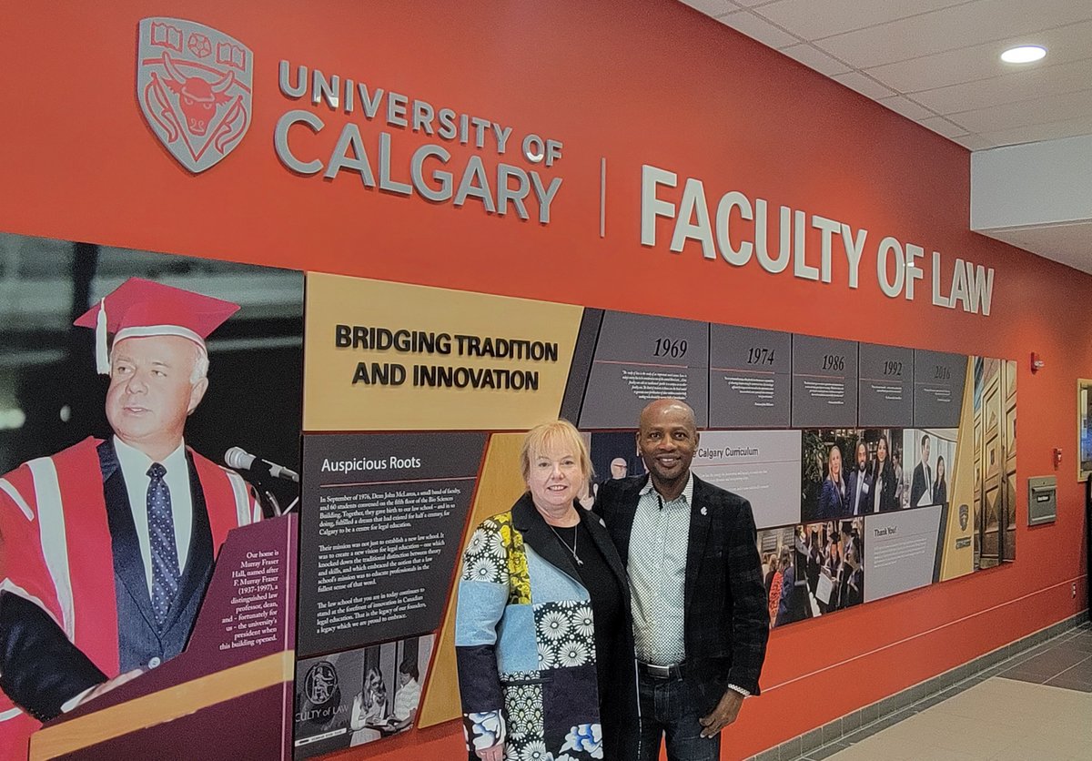 ProfXtian's tweet photo. After 2yrs of online teaching, was real pleasure to finally meet my co-instructor @clodonnell of @HeuristicaDC in person. Crystal teaches the #eDiscovery component of the @UCalgaryLaw  eLitigation course. Welcome to #YYC and @UCalgaryLaw Crystal. https://t.co/Ghmw5vsTsW