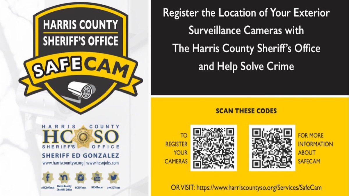HCSO_MikeLee's tweet photo. Our @HCSOTexas #SafeCam program currently has 2️⃣4️⃣9️⃣ homes &amp; businesses registered across #HarrisCounty. For more information on the program &amp; to register your camera, visit: https://t.co/NuWaDIYEka or scan the QR code below ⬇️ https://t.co/KB6pjaBWvt