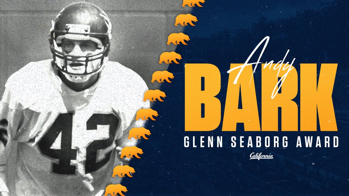 CalFootball's tweet photo. Congratulations, Andy Bark on receiving the 2022 Glenn Seaborg Award! 

The Seaborg Award is presented to a former Cal football player who represents the honored Cal principles and traditions of excellence in academics, athletics, leadership and attitude.

https://t.co/Pu98sK1zKR https://t.co/UqylkQ1vuJ