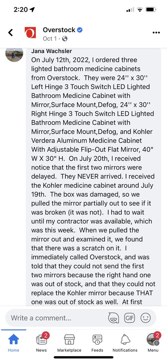 Janalori's tweet photo. Hey @Overstock, What happened to customer service? The situation described below is unacceptable.  As I’ve looked over other complaints, you treat all of your customers the same, apparently. Which means like garbage.  I will be contacting the BBB. https://t.co/PetUIPdBFr