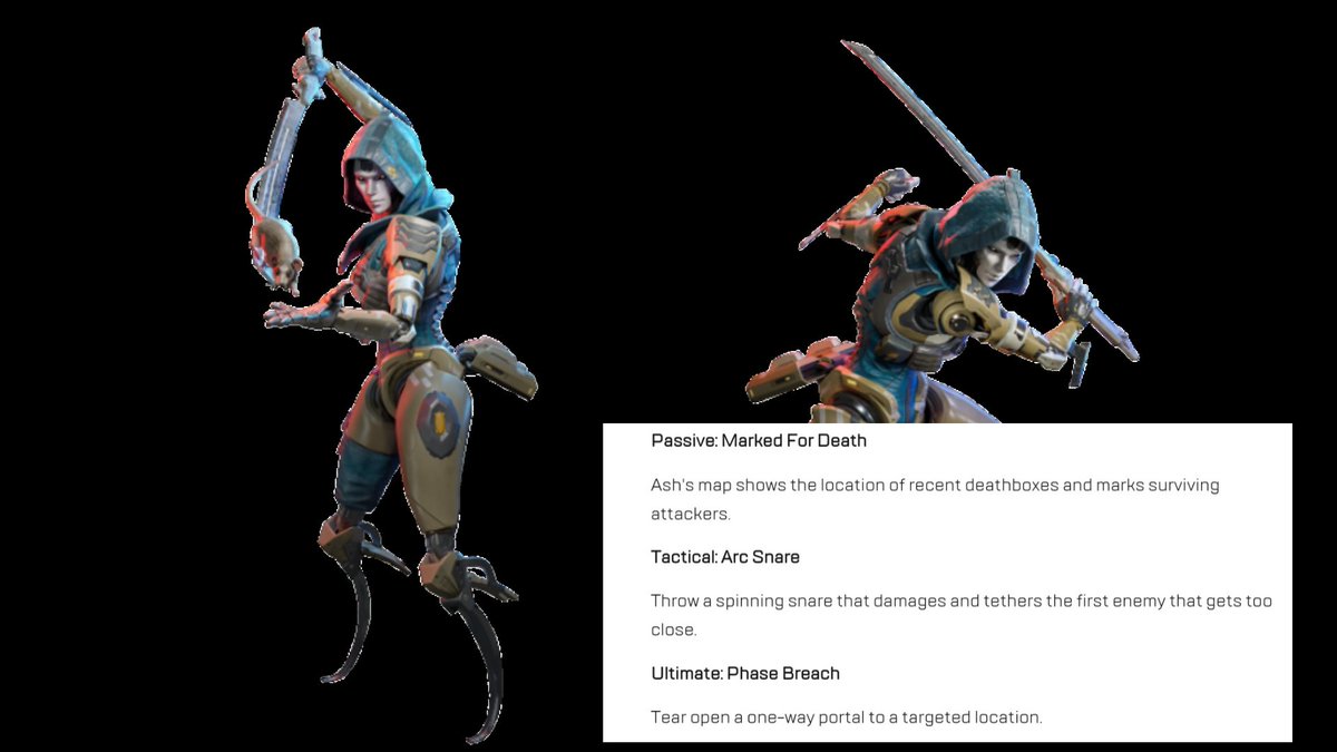 ⚔️ ASH arrives as a new legend in Season 3 "Champions". 

• Passive: Marked for Death
• Tactical: Arc Snare
• Ultimate: Phase Breach
#ApexLegendsMobile