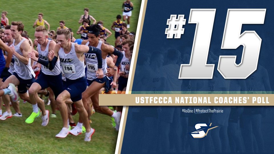 UISAthletics's tweet photo. UIS men’s cross country moved up ten spots in the USTFCCCA national ranking this week 📈

#ProtectThePrairie https://t.co/yPuoSXANm3