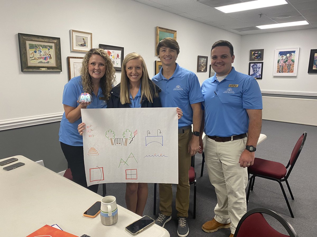 BRmeganreece's tweet photo. We had the pleasure of presenting Pathway Learning to the Lake Martin Leadership group this morning! Here are the results of a fun STEAM activity to give them inside on what an ACS student can do! #PathwayLearning #CTE #STEAM #ACS https://t.co/Y28guwE9Il