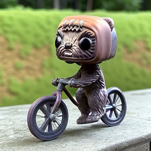 emmanuel_2m's tweet photo. This is absolutely nuts... I took a few pictures of my Ewok warrior Funko Pop and made him ride a bicycle, using #StableDiffusion / @StabilityAI. https://t.co/OPLL3ZrU12