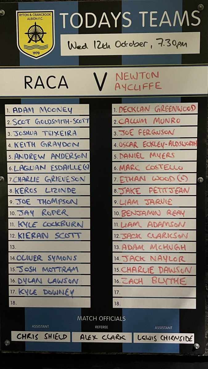 RACAFC1970's tweet photo. Here’s how our opponents line up…
#RACA🔵⚫️ #DFACup🏆 https://t.co/HZsRq7ZQT6
