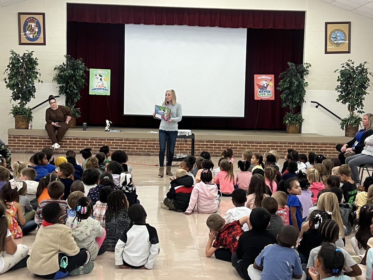 MrsAckermanCSC's tweet photo. The Judy Center brought Maryland author Miranda Mittleman to read to our @ihes_braves Pre-K and K classes today. The students loved meeting Weaver and seeing his tricks too! #pawsandthink #iamimportant #communityschool @ccps https://t.co/MchVRUkPvN