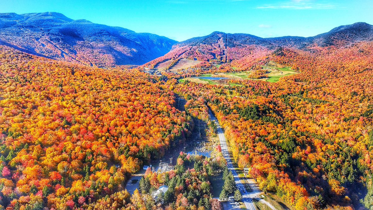 amitN94's tweet photo. Fall foliage in Stowe, Vermont. Peak fall season! https://t.co/ndXzh7qLsP