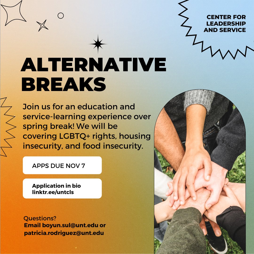 We have now extended the deadline for alternative breaks participant applications to November 7th! We hope that you will all consider applying.