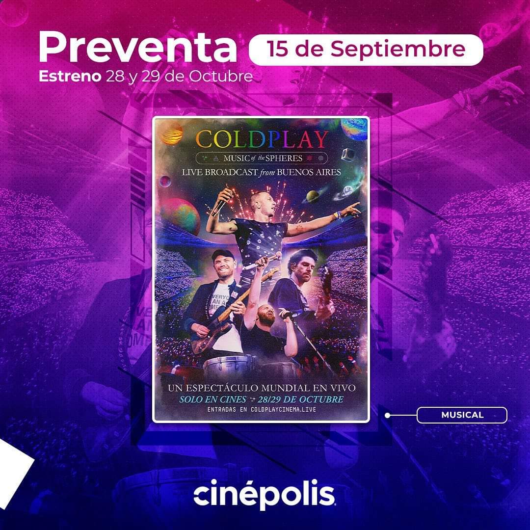 manuchilote's tweet photo. Que pasa en @CineHoytsChile en #Castro y #PuertoMontt que no está el concierto en cartelera.
Queremos ver a @coldplay.
Seguimos con depre post concierto 😂👍🏽 ✨️💫♥️ https://t.co/1UGBQczCI1