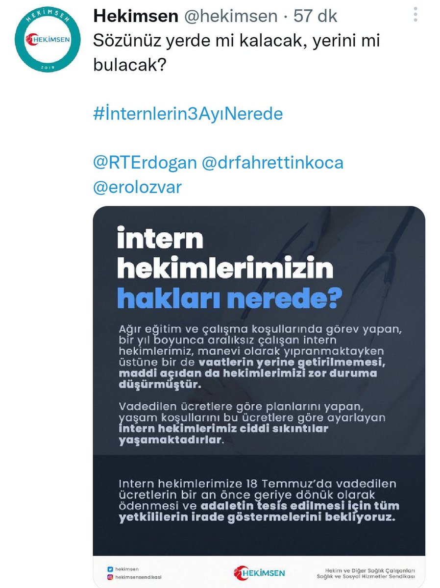 doktorintern's tweet photo. Verilen sözler tutulacak, Temmuz ayından itibaren maaşlarımız verilecek mi?
@drfahrettinkoca

#İnternlerin3AyıNerede

Desteğiniz için teşekkür ederiz. 🙏
@hekimsen @tibbiyelisozluk @ativittta @DahiliyeDoktoru https://t.co/Jxou6ZcuZ7