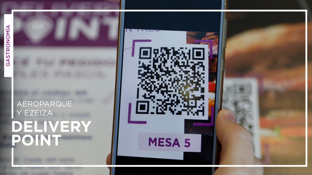 AeropuertosAR's tweet photo. Date un gustito en el aeropuerto en 3 simples pasos: escaneá, elegí y nosotros te lo llevamos 🍽️
Ahora en #Aeroparque y #Ezeiza contamos con el servicio #DeliveryPoint, que te permite hacer tu pedido de comida desde un código QR y recibirlo directamente en tu mesa. https://t.co/OJd5OhVQme