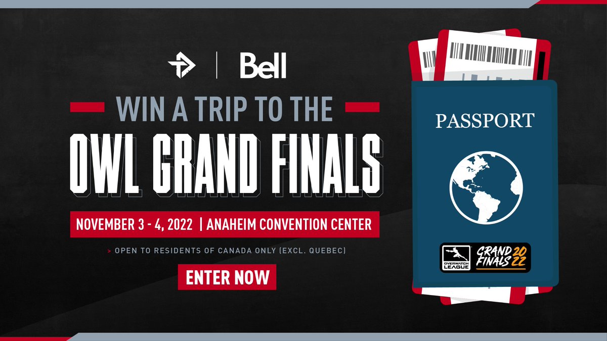 TorontoDefiant's tweet image. 🚨 Get your passport, you're going to PLAYOFFS!! 😍✈️

Defiant &amp;amp; @Bell are looking for a lucky fan to experience the 𝗙𝗜𝗥𝗦𝗧 𝗘𝗩𝗘𝗥 Overwatch 2 Playoffs and Grand Finals LIVE in Anaheim, California!

Manifest the "I was there" energy &amp;amp; ENTER NOW 👇
gleam.io/82jgW/toronto-…