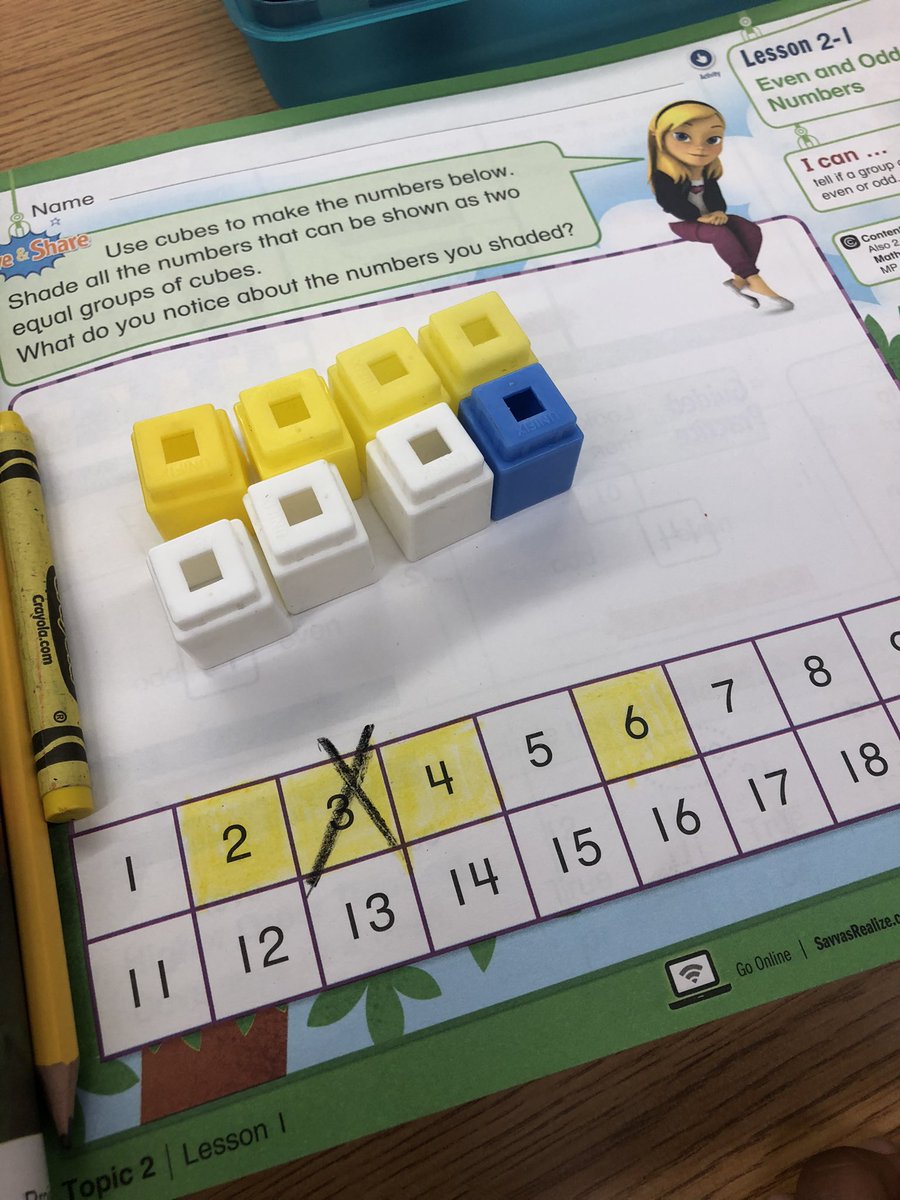 KymHarjes's tweet photo. Using blocks to show evidence of which numbers between 1-20 can be put in two equal groups #evenandoddnumbers #collaborativegroups https://t.co/GzVgcXvl8o
