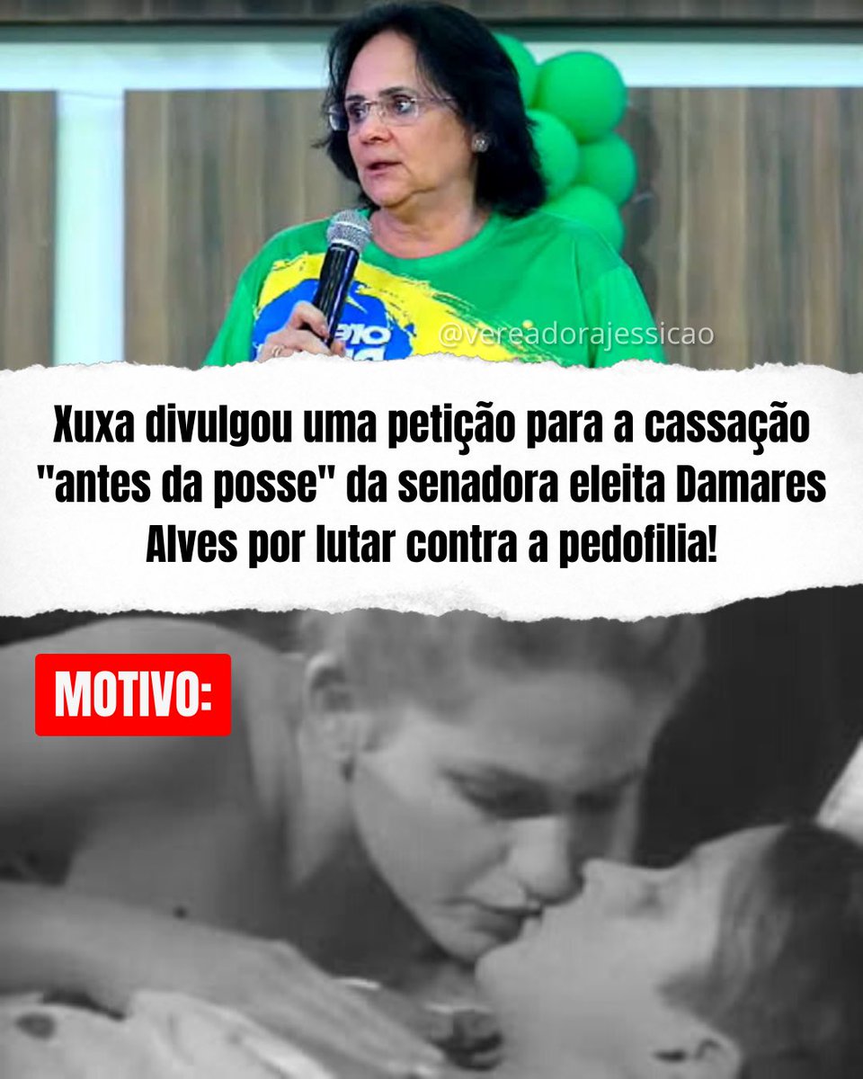 Que tipo de gente tem coragem de agir contra uma pessoa que luta contra a pedofilia no Brasil?

R: Xuxa Meneghel