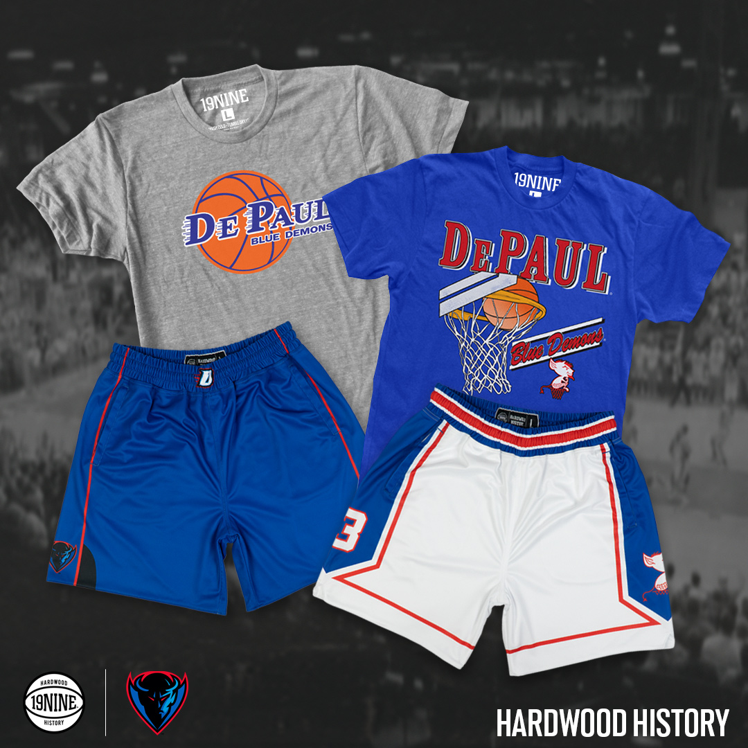 DePaulAthletics's tweet photo. Wake up, new DePaul gear from @19nine_threads just dropped! 

Retweet and tag another @DePaulHoops fan for a chance to win a DePaul care package from 19nine.

#BlueGrit 🔵😈 https://t.co/uguHC3F6Bw
