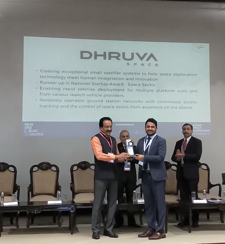 DhruvaSpace's tweet photo. A moment of pride and honour!
Our CEO Sanjay Nekkanti was awarded a token of appreciation by Dr. S Somnath, Chairman, ISRO, and Secretary, Department of Space, during the Indian Space Conclave organised by @ISpA_India
#Indianspaceconclave #ISpA #exhibition #awards #Newdelhi https://t.co/GxDfit6yKI