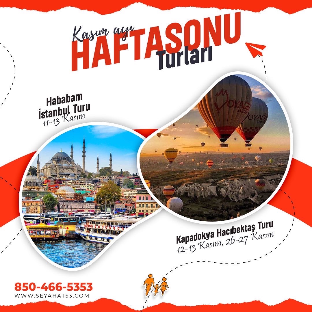 seyahat53's tweet photo. KASIM AYI TURLARIMIZ 🧡
Türkiye'nin eşsiz doğal güzelliklerini sizlere güvenilir ve kaliteli hizmet güvencesiyle sunmaya çalışmaktayız. Avantajlı fiyatlarımızdan haberdar olmak için 0850 466 53 53 numaralı telefonumuzdan bizlere telefon-sms-whatsapp yoluyla ulaşabilirsiniz. https://t.co/uAiNRuI8eO