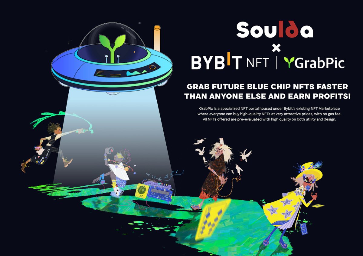 Soulda16Club's tweet photo. ⭕️SOULDA x BYBIT⭕️

🎁 x 20 NFT WLs Giveaway

GrabPic is a specialized NFT portal housed under Bybit's existing NFT Marketplace.

Enter
1⃣️ Like &amp; RT
2⃣️Follow @Bybit_NFT &amp; @Soulda16Club 
3⃣️Join the upcoming NFT launch on Oct 14, 10AM UTC: https://t.co/PNJ2BDUdFP

🕙72h https://t.co/lhqG45Gbef