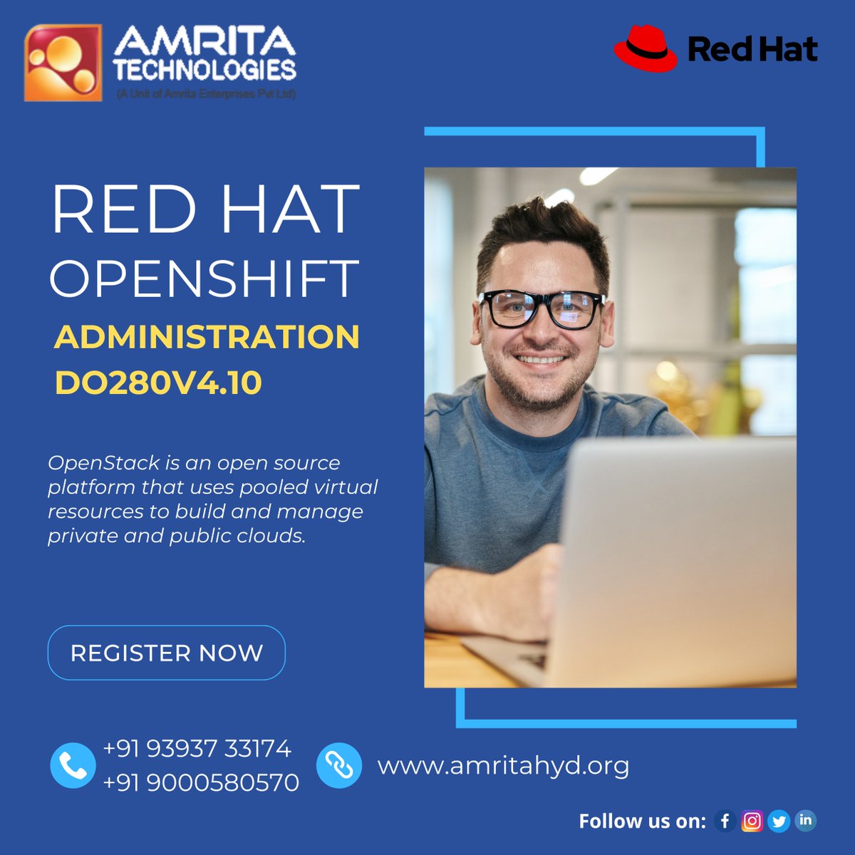 amritahyderabad's tweet image. Amrita Technologies OpenShift Online training classes will teach you all of the key features and fundamentals of OpenShift.
Call: 9393733174 / 9000580570
website: amritahyd.org
#amritatechnologies #RedHatOpenshift #RedHatLinuxAutomation #D280 #RedHatcourseonline