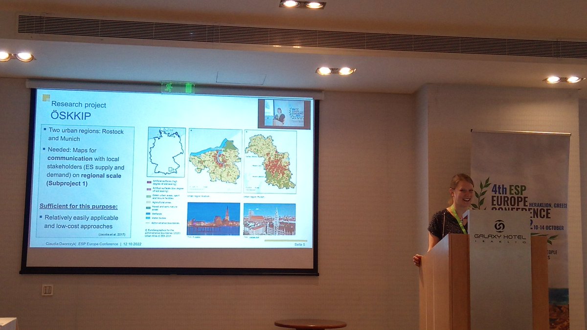 Benjamin_Brkhrd's tweet photo. Next @PhyGeo_LUH team presentation #ESP22europe : Claudia Dworczyk showing ecosystem services supply-demand and mismatch maps resulting from the #oeskkip project. https://t.co/ACeLCl0qUL