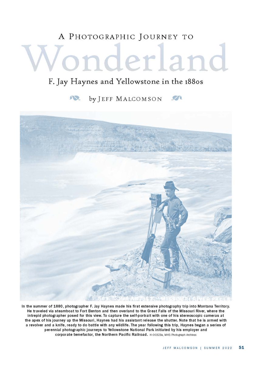 Did you read the article about F. Jay Haynes written by Photo Archives Manager Jeff Malcomson in the Summer #Montana The Magazine of Western History? He will talk about this at noon today (225 N. Roberts, Helena). #AskAnArchivistDay #AskAnArchivist #YNP150 #ReadMontana