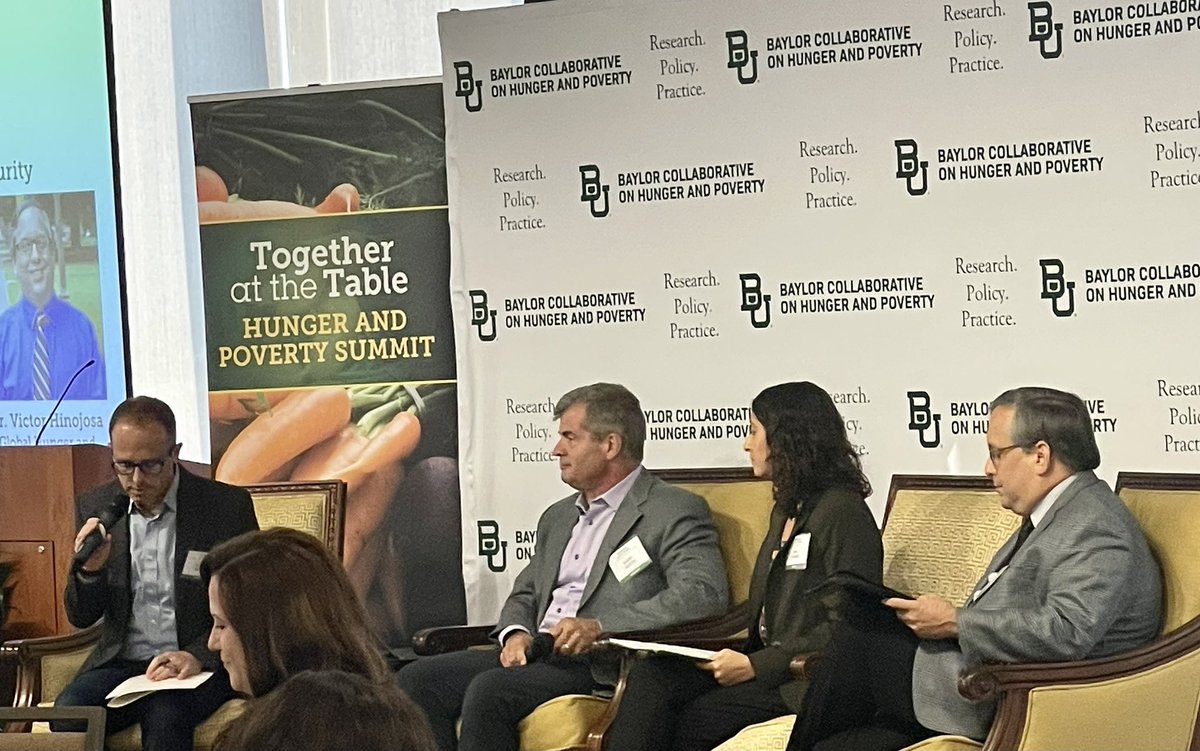 Kicking off Day 2 at @BaylorCoHP with panelists David Austin (World Food Programme), policy analyst Emily Foxman, and Dr. Victor Hinojosa (Global Hunger and Migration) discussing the plight and rescue of 50 million people on the brink of famine worldwide.