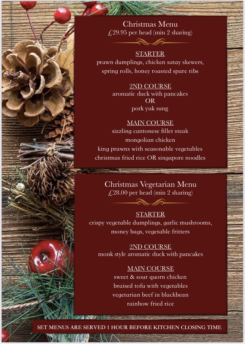 Christmas menu