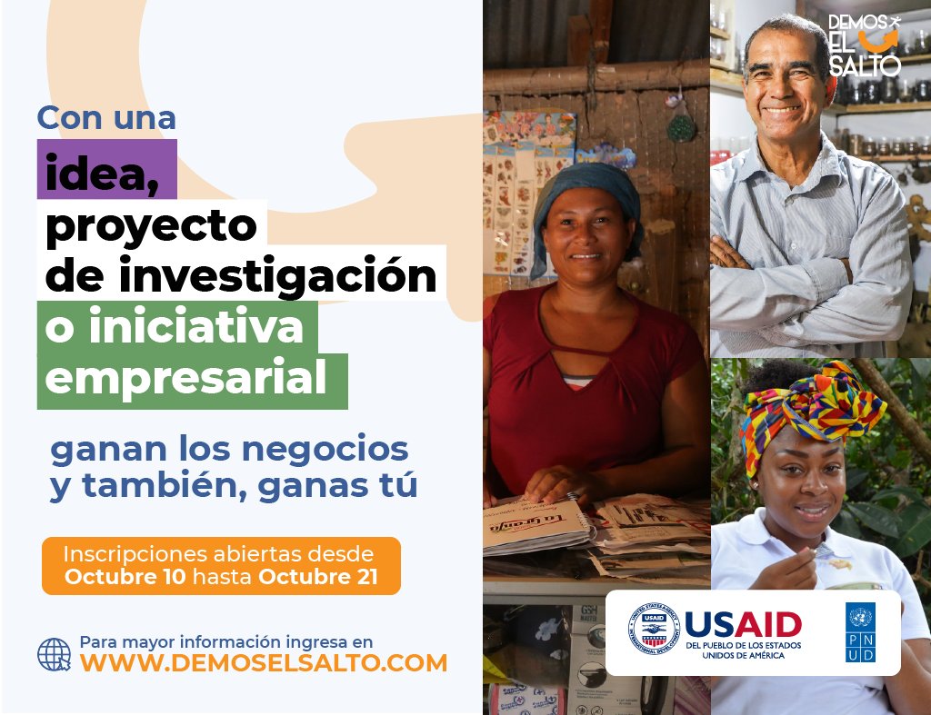 📢 Nuevo Concurso | Ayudemos a que haya más negocios formales en Colombia 🇨🇴 queremos premiar iniciativas que les ayuden a dar el salto hacia mejores oportunidades 👩🏾‍💼🧑🏻‍💼 #DemosElSalto. Ingresa, selecciona tu categoría y llena el formulario antes de Oct. 21: bit.ly/demos_el