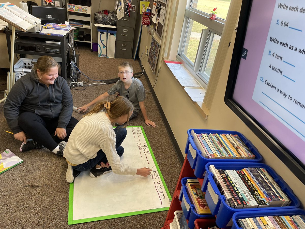 MrLangemo's tweet photo. We took the BIG whiteboards out today to work on decimals to fractions. https://t.co/YolH8jQsAg
