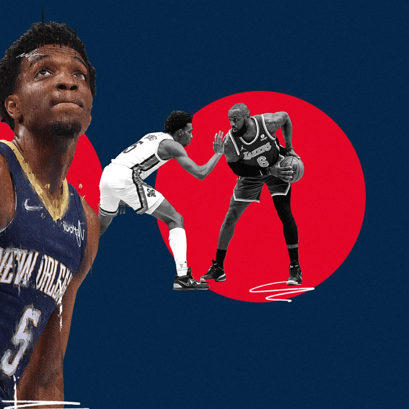 TheAthletic's tweet photo. Herb Jones isn't like most of his NBA peers.

He prefers fishing over partying during All-Star Weekend. And he's locked in the gym so much people have to beg him to leave.

But he isn't just an old soul. He's the ceiling-raiser the Pelicans need, @willguillory writes.