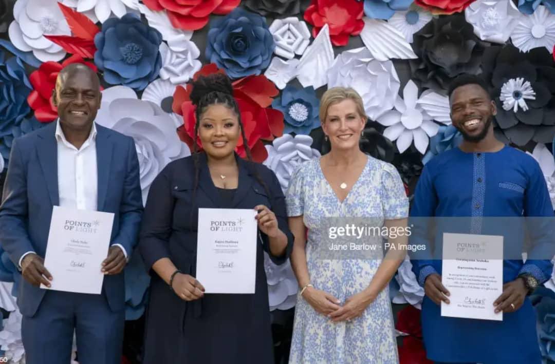 Congratulations’Shakes receiving the ‘Points of Light’ award from Her Royal Highness The Countess of Wessex ‘Sophie’ at a reception hosted at Westminster house. His work supporting #SolaNetwork project at  #Jamataka has been inspiring #RoyalVisitBw2022