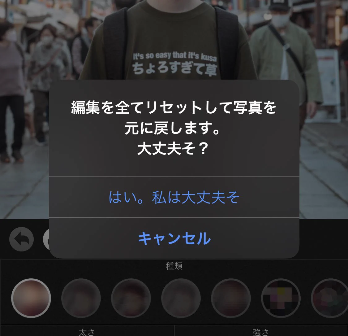 モザイクアプリを使っていたら…大丈夫そ？と確認されるw