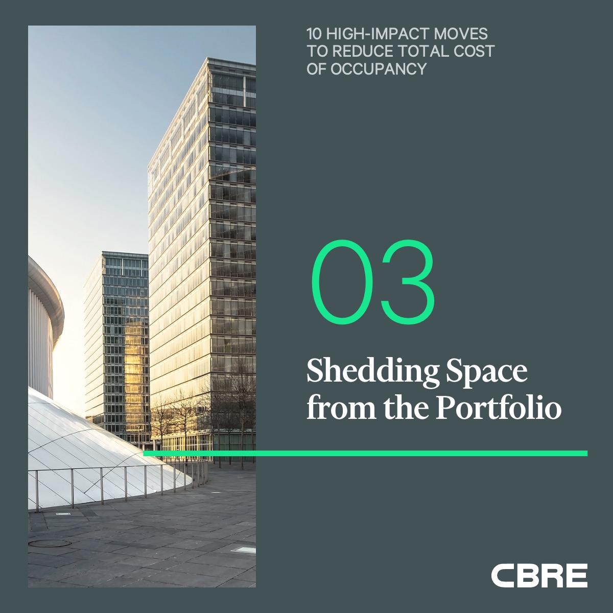 To reduce operating expenses, sale-leaseback arrangements unlock trapped capital and provide income to reinvest in the business. Review this and other high-impact moves to reduce occupancy costs in CBRE Institute’s recent report: cbre.co/3TbMCb6