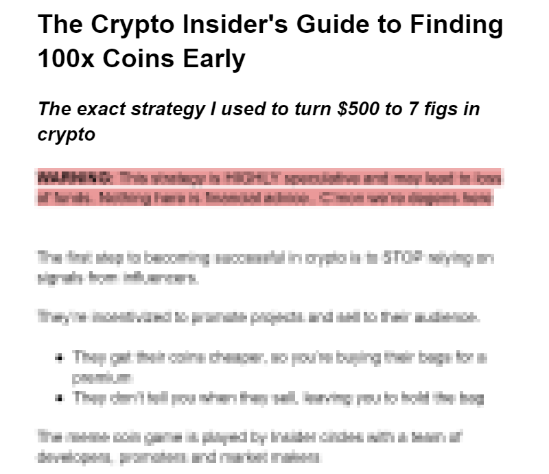 To win big in crypto, you need information that 99% of traders don't have.

So I turned my experience from going $500 to 7 figs into a step-by-step guide worth THOUSANDS. 

Want a free copy? RT + Comment "send" and I'll DM it to you.

(must follow so I can DM you)