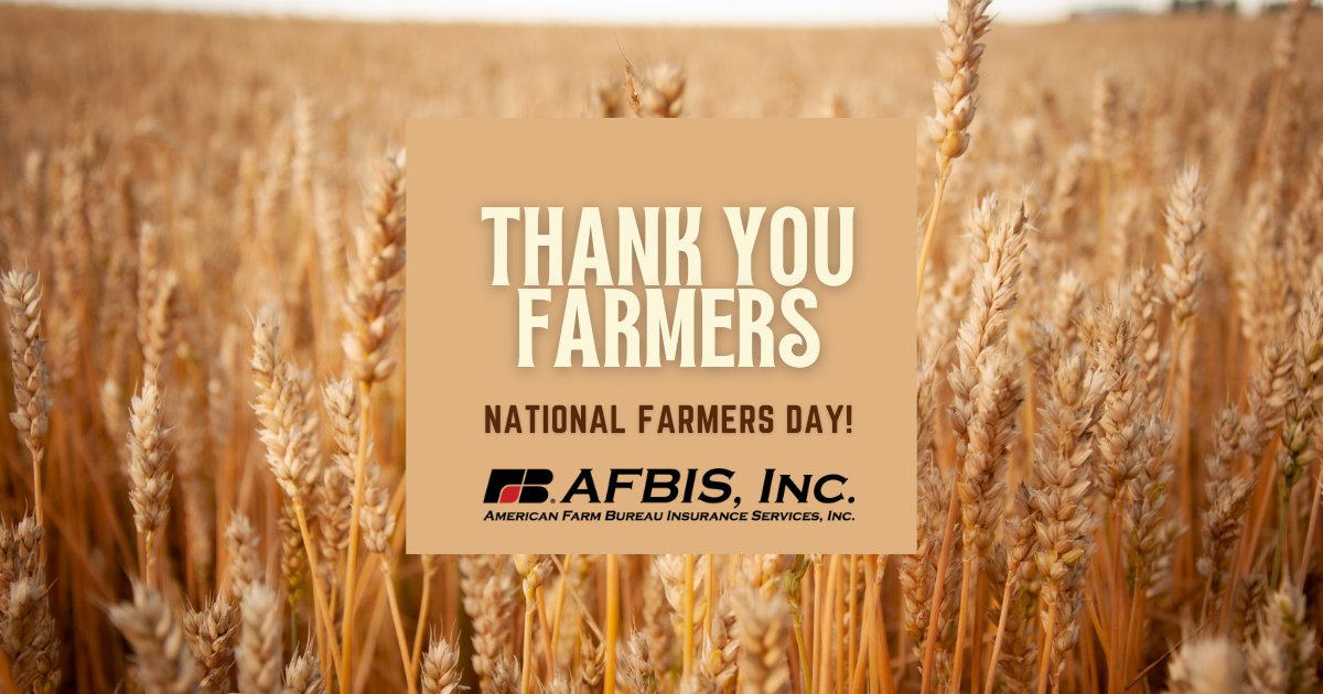 AfbisInc's tweet photo. Happy National Farmer's Day! #AFBIS would like to take this day to recognize all the hard-working farmers and their commitment and dedication to providing the best food and fuel for our nation. #NationalFarmersDay https://t.co/lh2KbxXqla