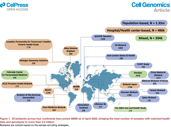 QatarGenome's tweet photo. New:Another Global contribution to uncover genetic risk factors of human diseases:23 biobanks from 4 continents, >2.2M participants, 14 exemplar diseases &amp; endpoints. Pleased @QatarGenome &amp; @Qatar_Biobank @QF to be the first from MENA and West Asia to map the Arab genome in #GBMI https://t.co/3jxxqnQFRd