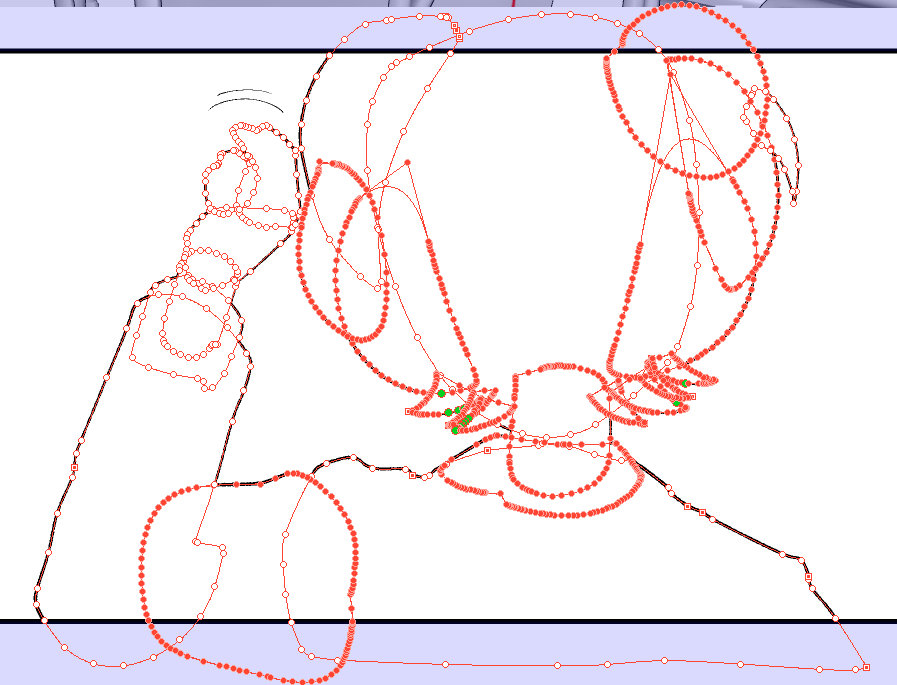 ただいまー! これが、こうなって、こう。フキダシペンで輪郭を描いてから中を描き込むの、わりとイケるのでは? 