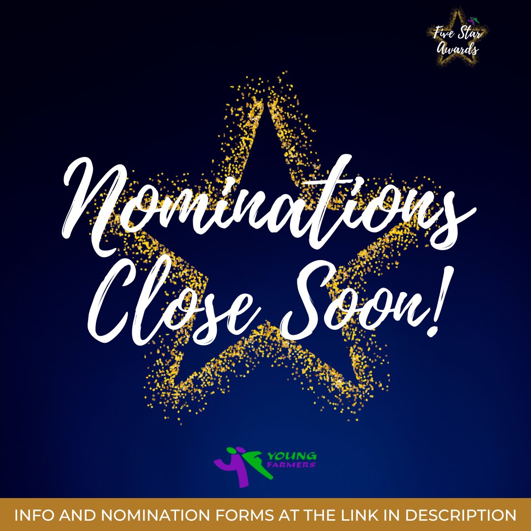 ⭐Closing Soon! 📣The Deadline for Nominations for our 5 Star Awards has been extended to this Sunday, the 16th of October📆 🔗Category info and nomination forms: sayfc.org/5-star-awards-… 🎟️Tickets for the evening: sayfc.org/product/five-s… #youngfarmersis #recognition #appreciation