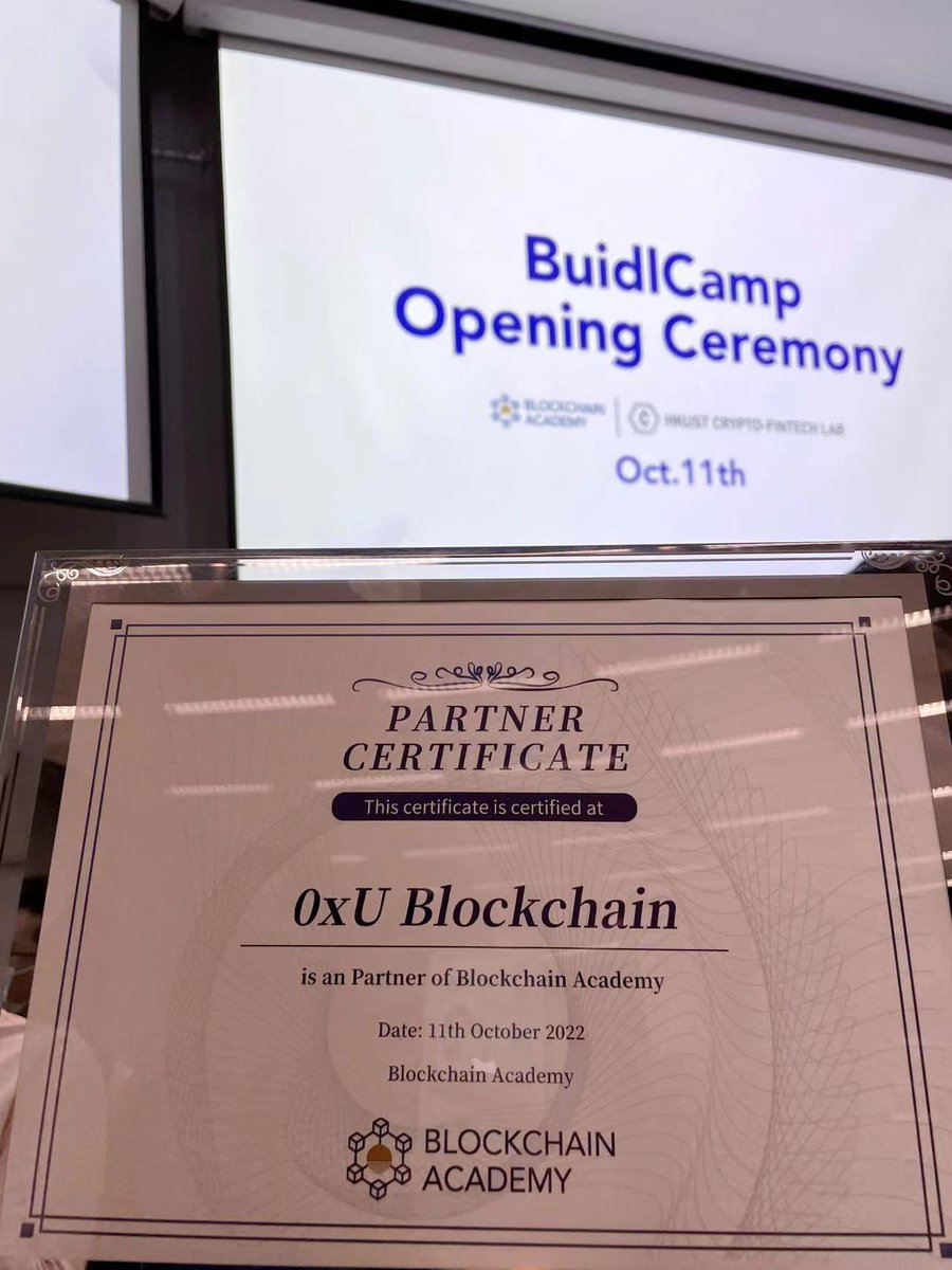 0xUClub's tweet photo. It was our honor to be invited by the @CryptoHKUST @Blockchain_AC in the #Buidlcamp opening ceremony. The foresights of the professors and the prospering signals of the blockchain industry in Hong Kong encouraged us 0xUers and players to imagine what's next in this magical land. https://t.co/XSbs8fLKce