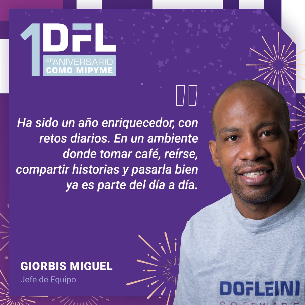 DofleiniS's tweet photo. 🥳 Mañana cumplimos 1️⃣ año de constituida nuestra empresa como #mipymecubana y seguimos creyendo que la fuerza de @DofleiniS viene de cada uno de sus miembros.
🙂 ¿Cómo ha sido este año para nuestro team?
#softwarecuba #softwaredeveloper #mipymescubanas #dofleini https://t.co/xEhkN9YyBQ
