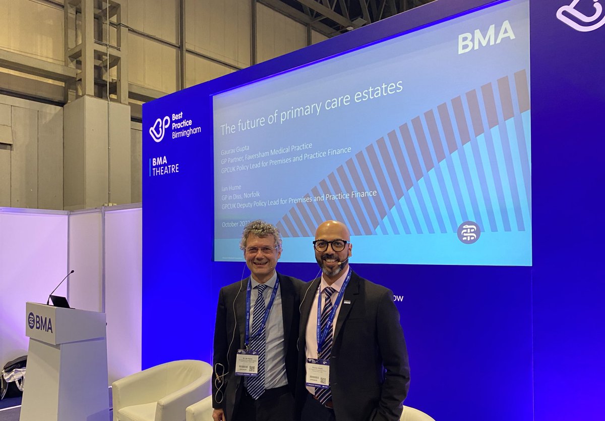 All set to go on stage and talk about The Future of primary care estates @BestPracticeUK @BMA_GP @TheBMA @ianhumeicloudc1