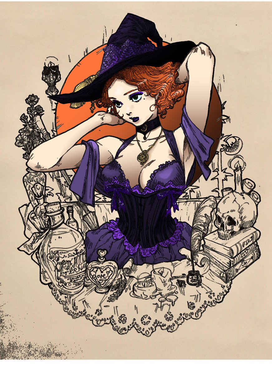 bebe_attack's tweet photo. @AtomicRoboto Hi I'm Chris. I'm a hobbiest with a day job just trying to meet more artists and interact more. 

The witch picture was a coloring exorcise I did over a Jasmin Darnell sketch. https://t.co/e3fpr9LsbK
