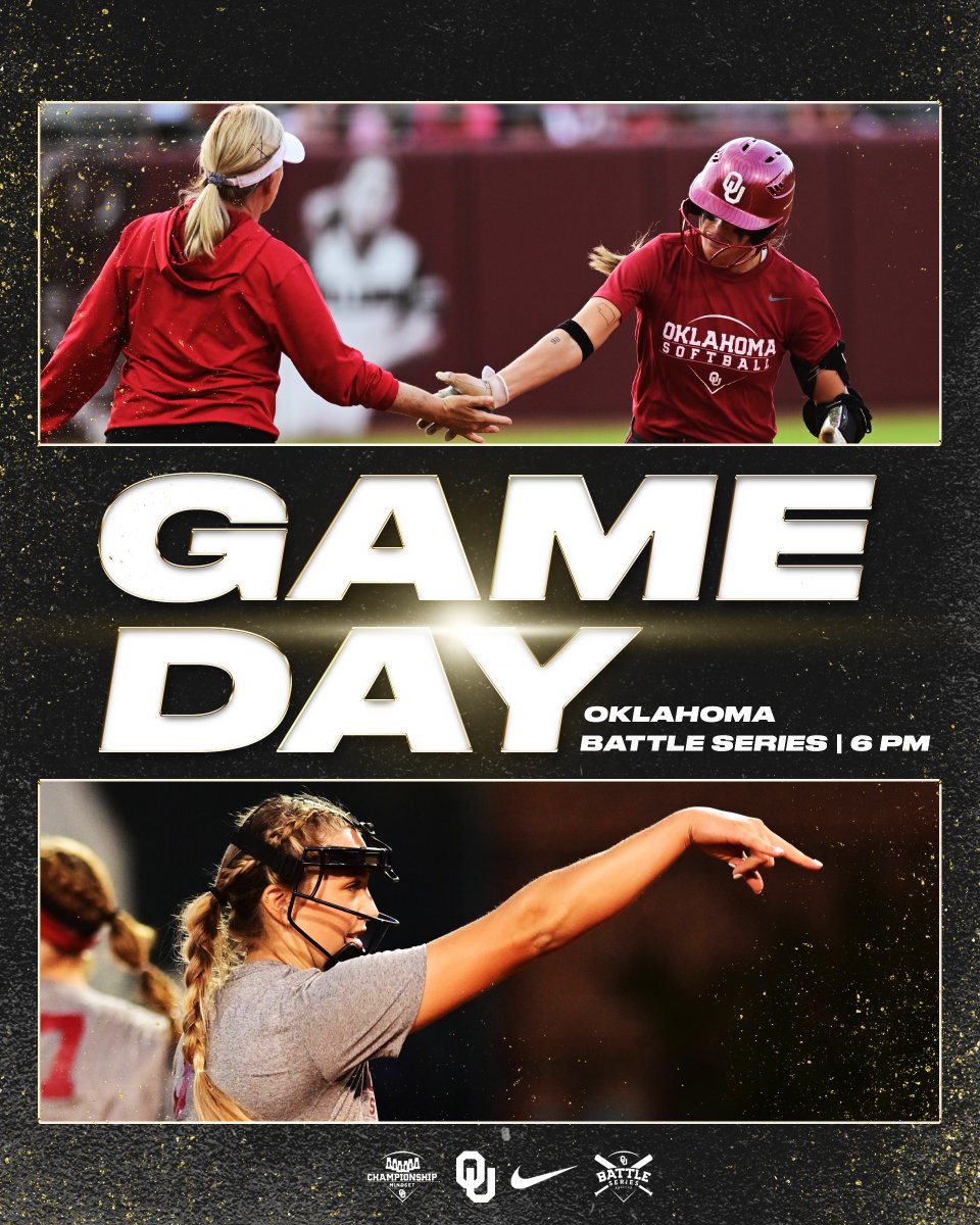 OU_Softball's tweet photo. Back to 𝐁𝐚𝐭𝐭𝐥𝐢𝐧' ⚔️

📍 Marita Hynes Field
🕕 6 p.m. CT
📺 ESPN+ | https://t.co/YM4EMWwBKf
🎟 https://t.co/O7iLcI61ax

#ChampionshipMindset https://t.co/s0hV9CI0OP