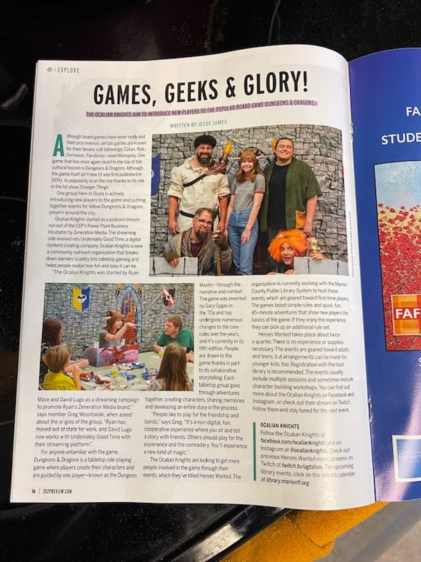 OcalianKnights's tweet photo. Did y'all see our article in the 352 Preview? We appreciate the support!
#dnd #dungeonsanddragons #ocala #ttrpg #rpg #locala #pathfinder #criticalrole #tabletopgames #dungeonmaster #tabletop #tabletoprpg #tabletopgaming #cosplay #roleplay #twitch #gamer #nerd #livestream https://t.co/F8jOY2b5eC