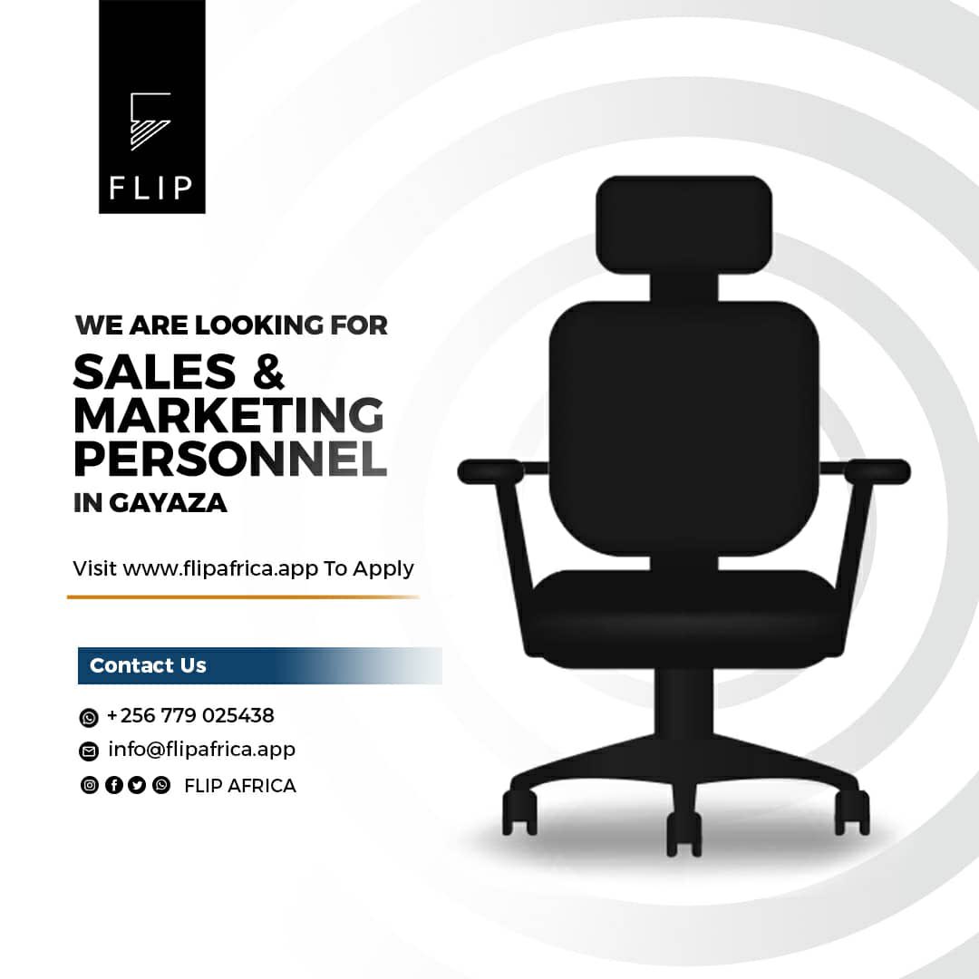 #JobPost

Are you a sales and marketing representative?

There’s an opportunity in Gayaza for you! Tap here to apply for the role 👉🏽flipafrica.app/job/691

#FlipAfrica #jobs #hiring